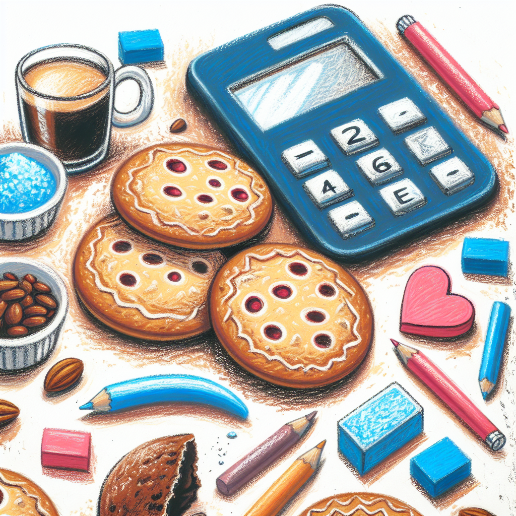 Pastelková ilustrace znázorňující téma: Cukroví
