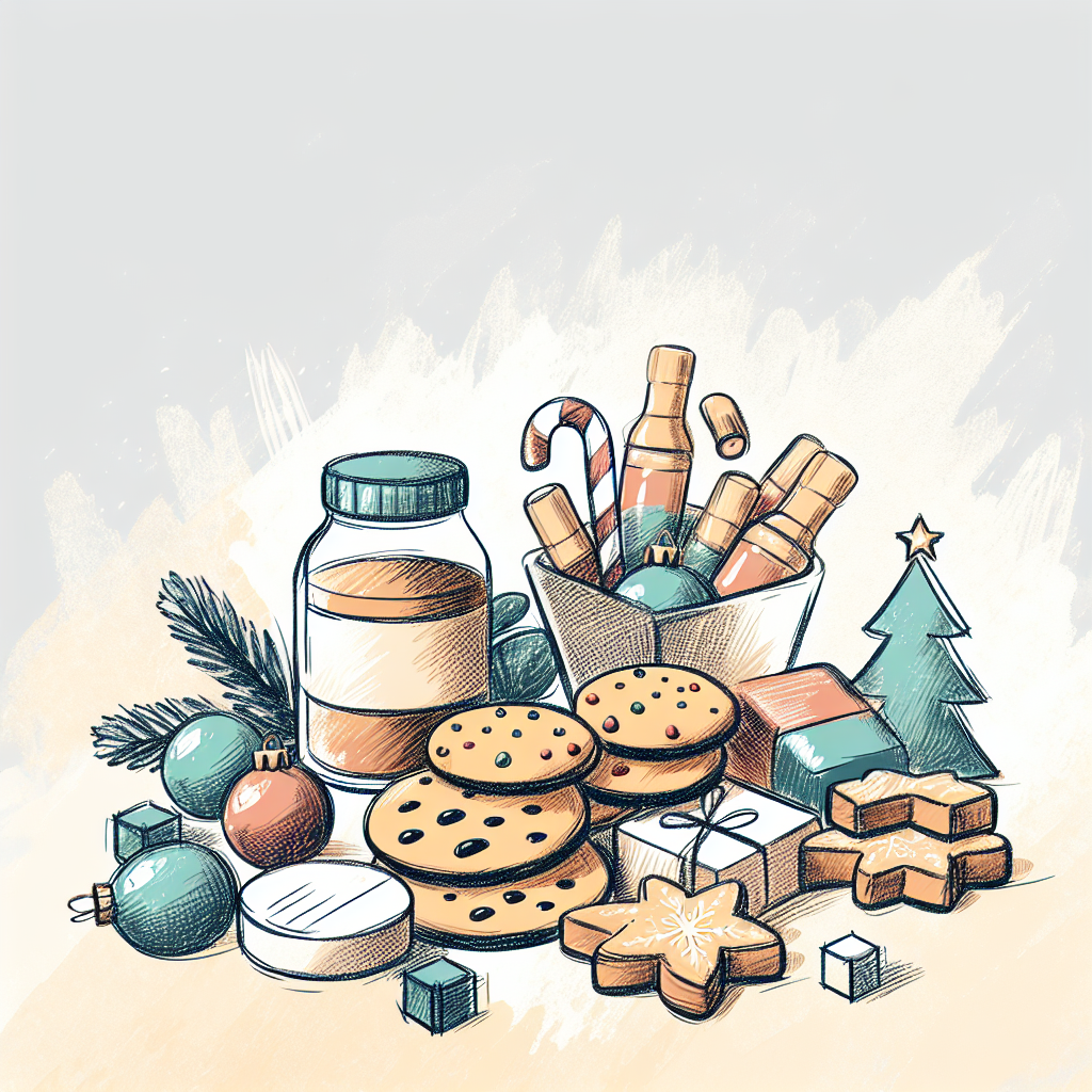 Pastelková ilustrace znázorňující téma: Vánoční cukroví