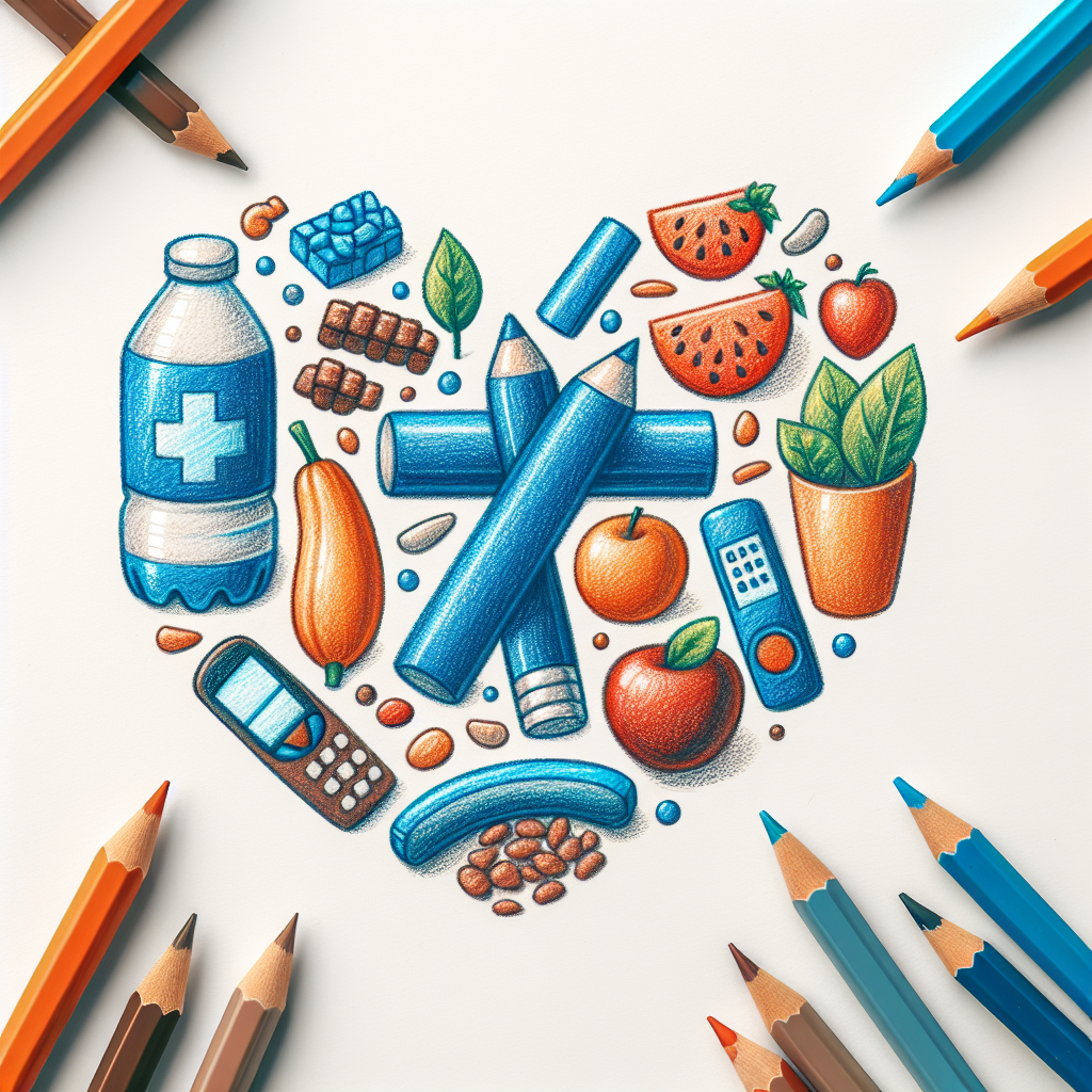 Pastelková ilustrace znázorňující téma: Zdraví a prevence