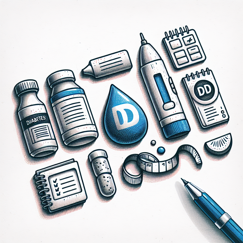 Pastelková ilustrace znázorňující téma: Diabetes