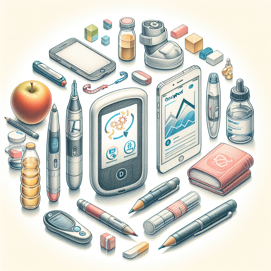 Pastelková ilustrace znázorňující téma: Diabetes