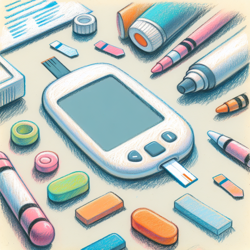 Pastelková ilustrace znázorňující téma: Diabetes