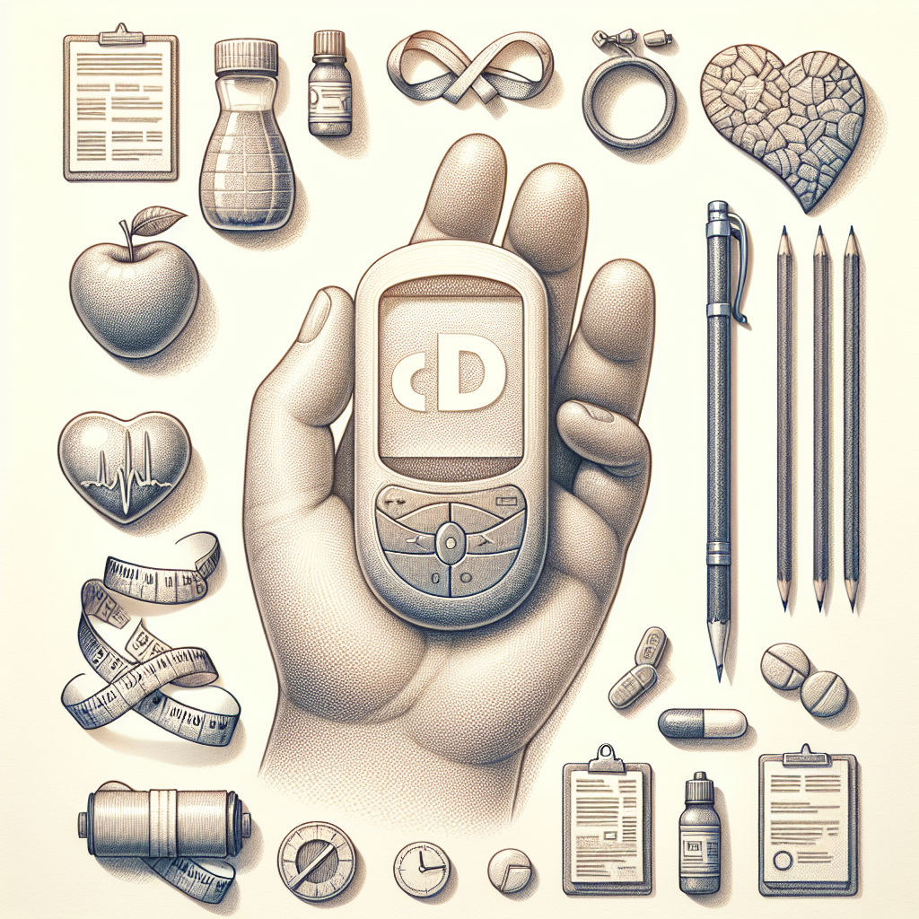 Pastelková ilustrace znázorňující téma: Diabetes