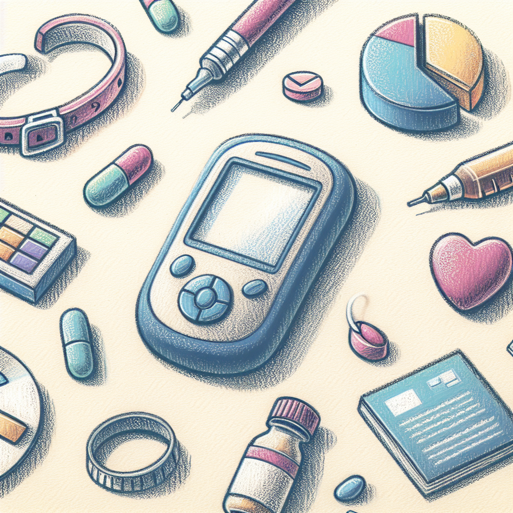 Pastelková ilustrace znázorňující téma: Diabetes