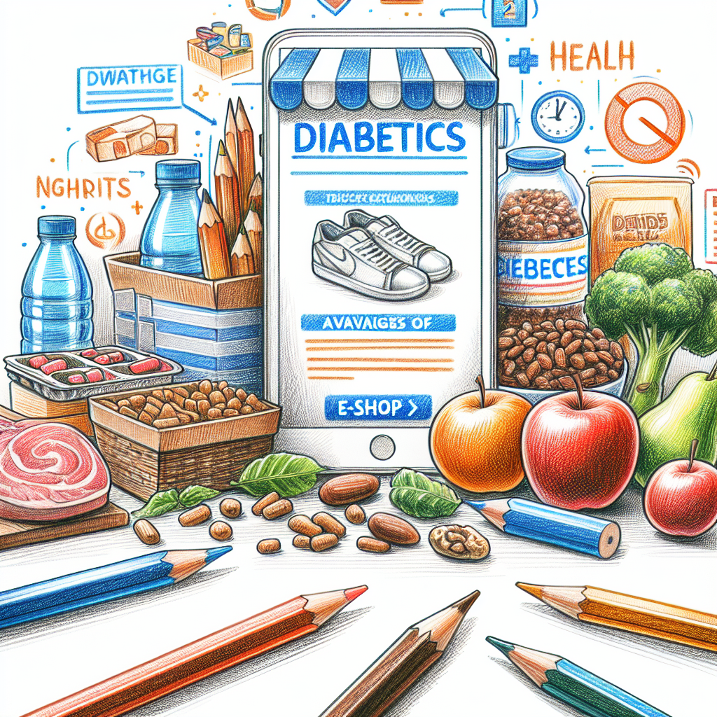 Pastelková ilustrace znázorňující téma: Diabetes a výživa