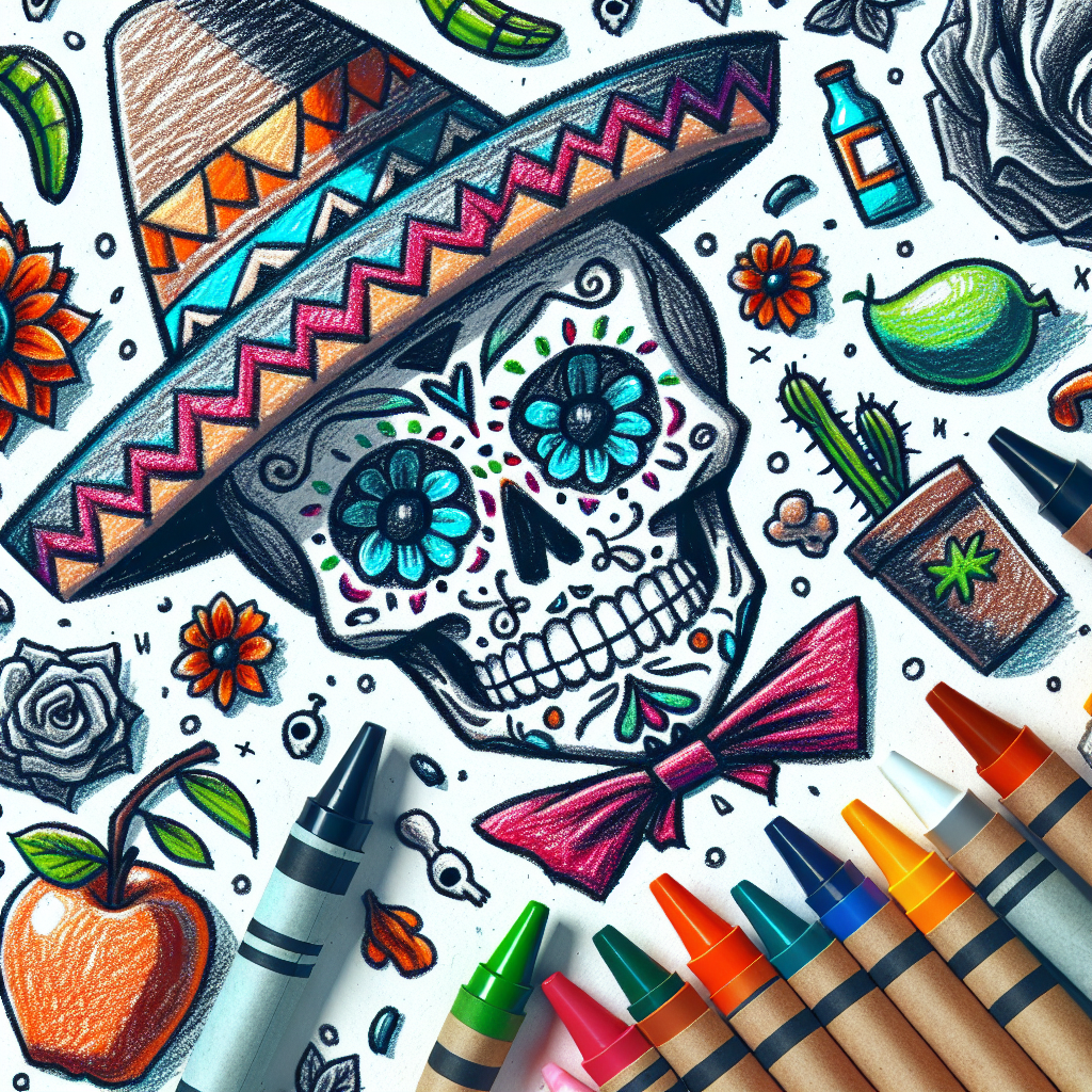 Pastelková ilustrace znázorňující téma: Kultura