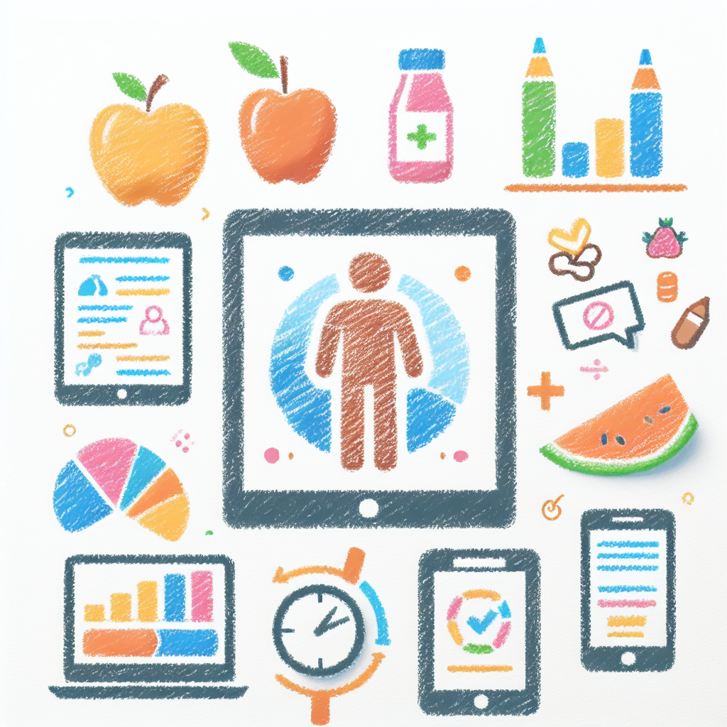 Pastelková ilustrace znázorňující téma: Diabetes