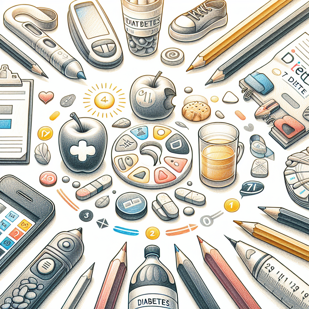 Pastelková ilustrace znázorňující téma: Diabetes