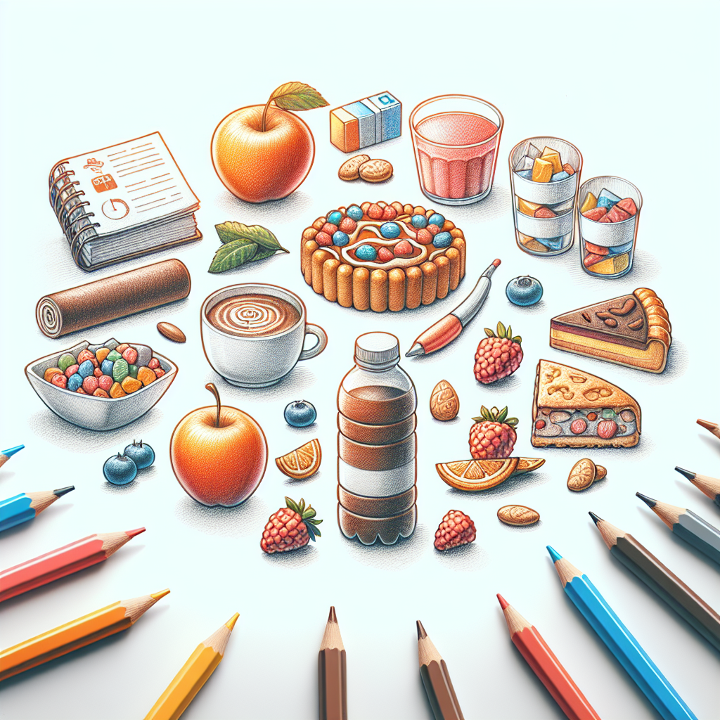 Pastelková ilustrace znázorňující téma: Zdravé recepty