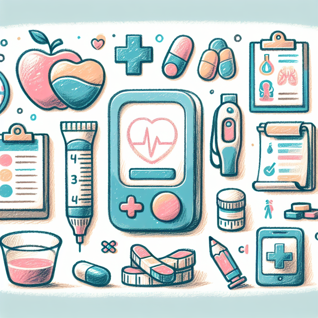 Pastelková ilustrace znázorňující téma: Diabetes