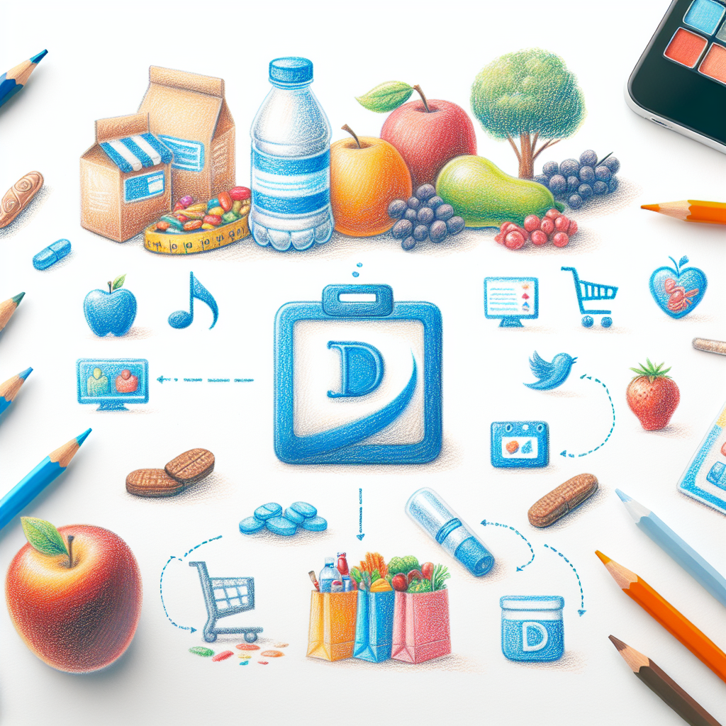 Pastelková ilustrace znázorňující téma: Dia potraviny