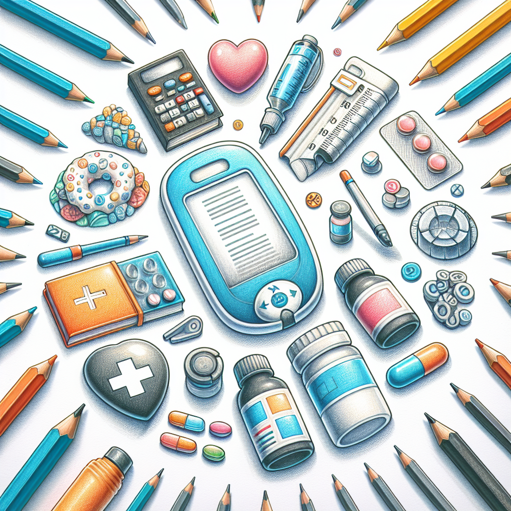 Pastelková ilustrace znázorňující téma: Diabetes