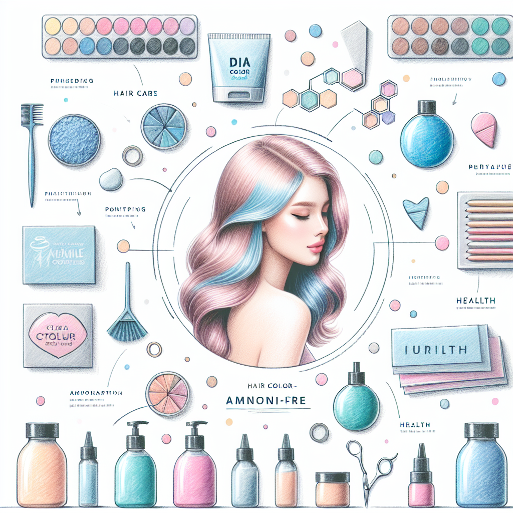 Pastelková ilustrace znázorňující téma: Péče o vlasy