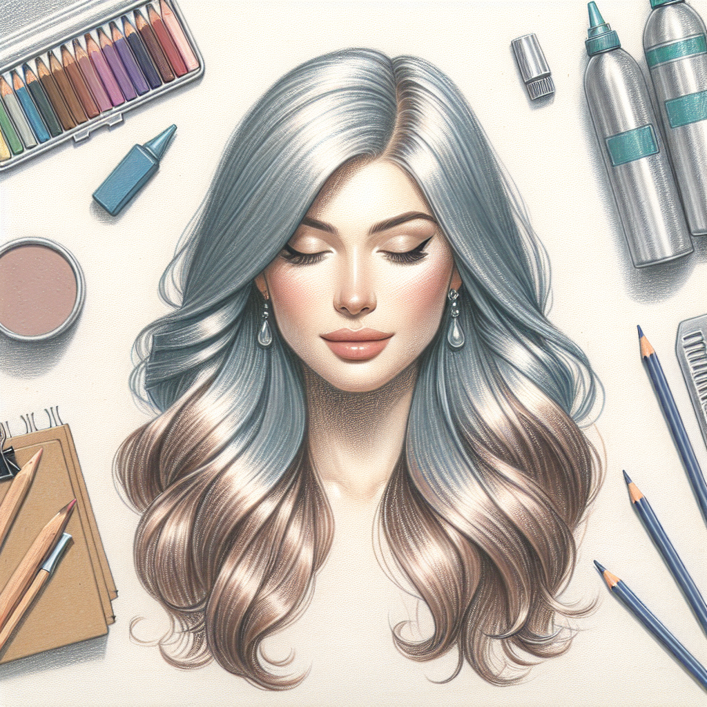 Pastelková ilustrace znázorňující téma: Barvení vlasů