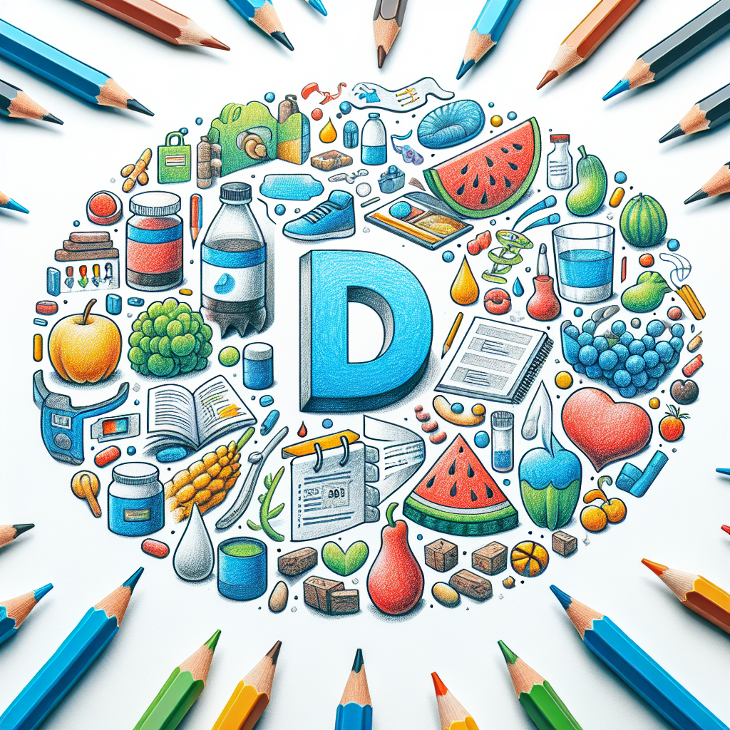 Pastelková ilustrace znázorňující téma: Diabetes