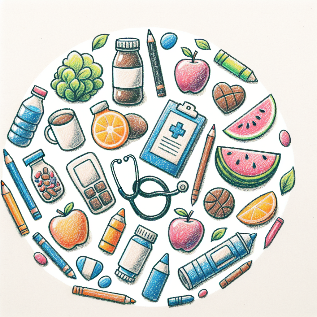 Pastelková ilustrace znázorňující téma: Diabetologie