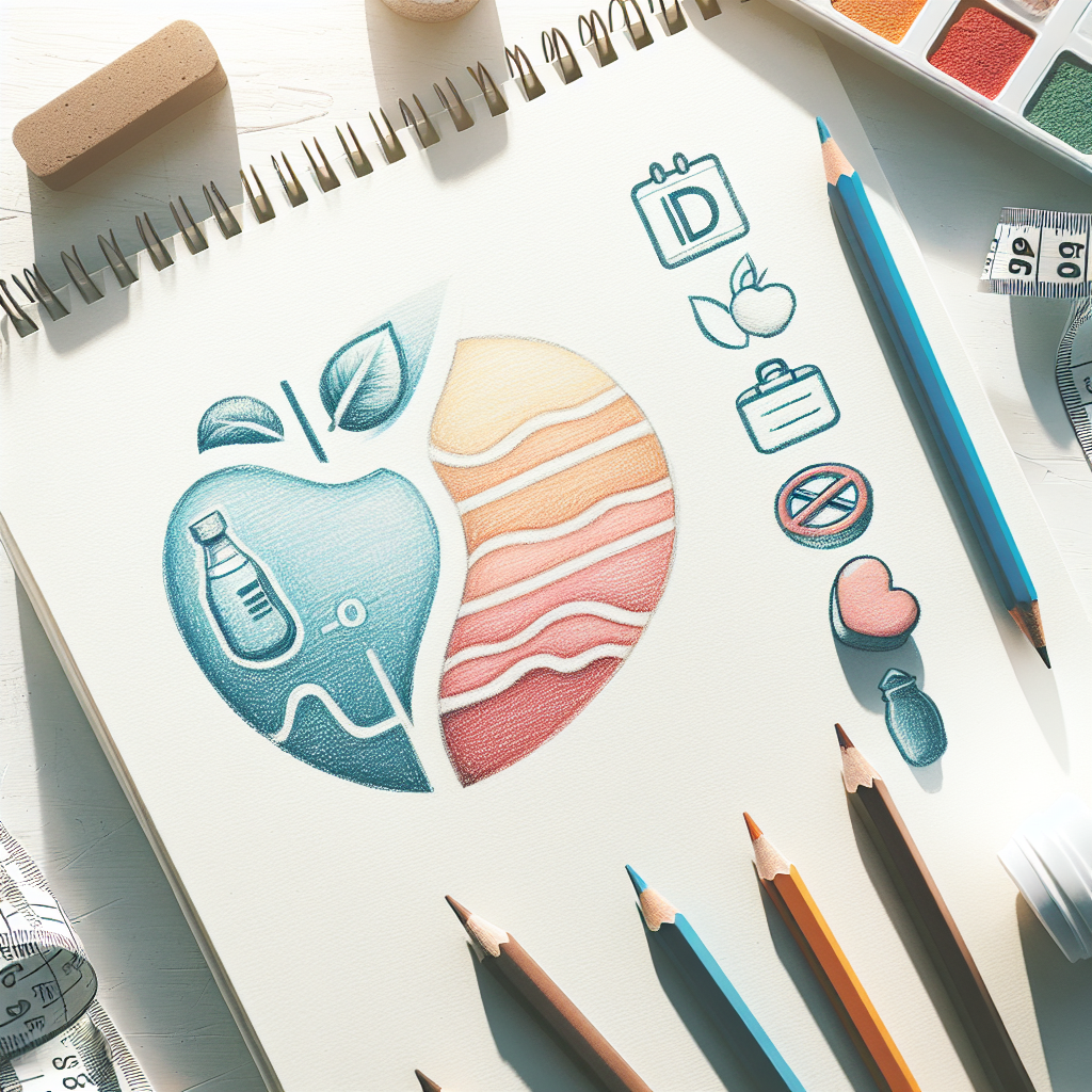 Pastelková ilustrace znázorňující téma: Diabetes