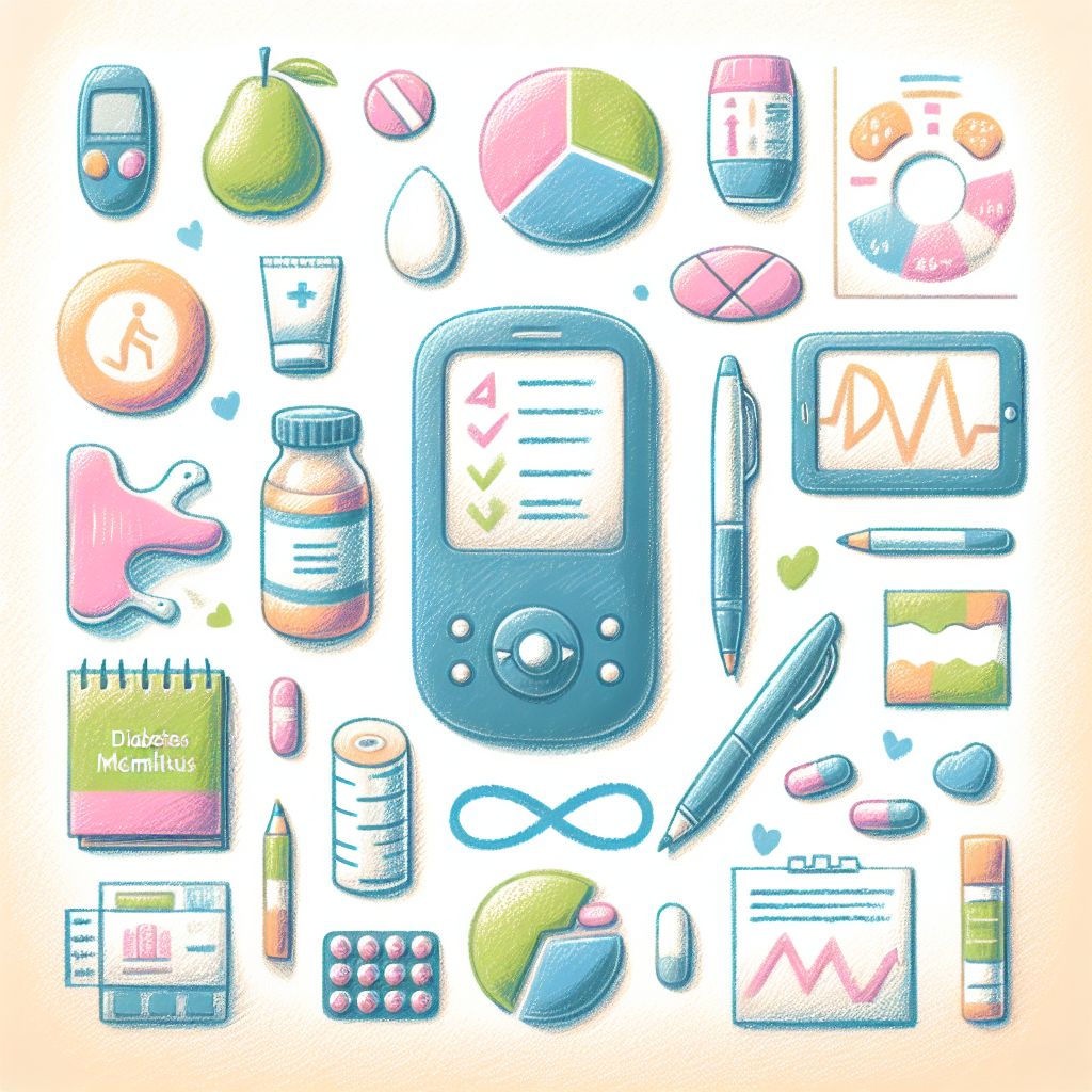 Pastelková ilustrace znázorňující téma: Diabetologie