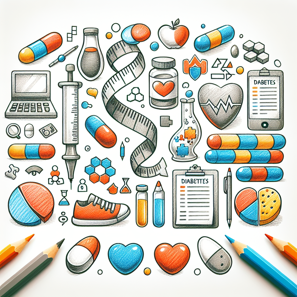 Pastelková ilustrace znázorňující téma: Diabetologie
