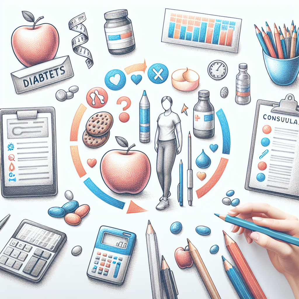 Pastelková ilustrace znázorňující téma: Diabetes