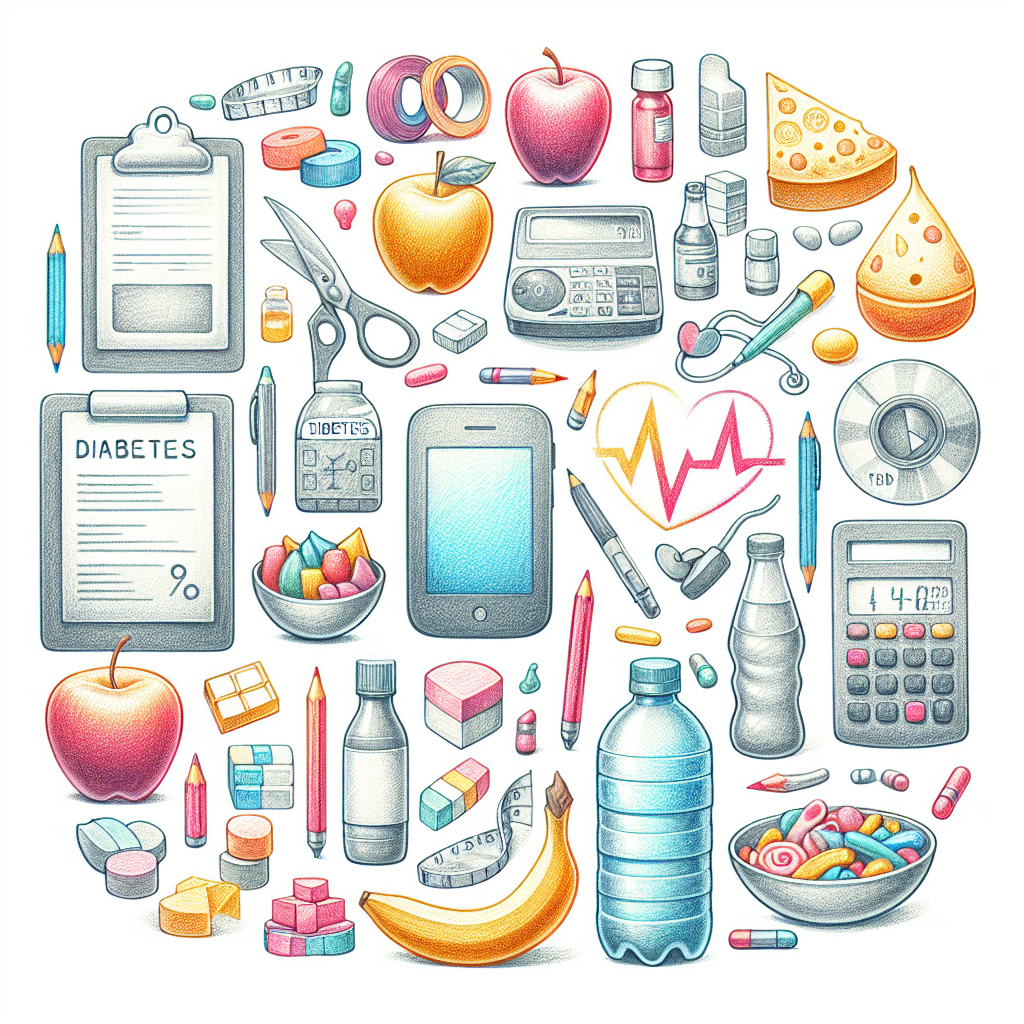 Pastelková ilustrace znázorňující téma: Diabetologie