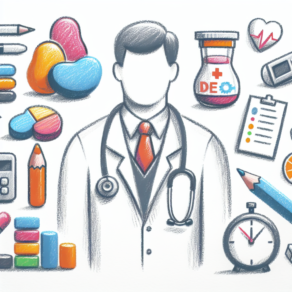 Pastelková ilustrace znázorňující téma: Diabetologie