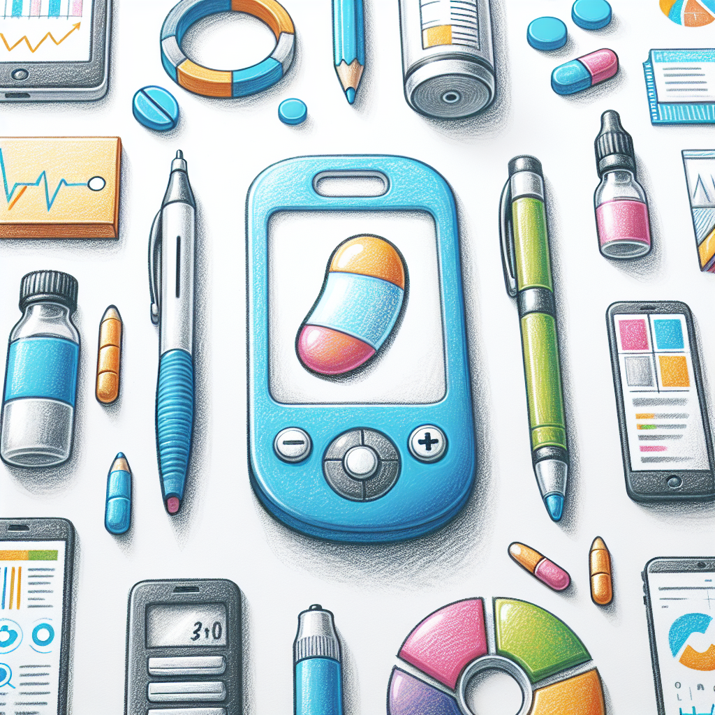 Pastelková ilustrace znázorňující téma: Diabetologie