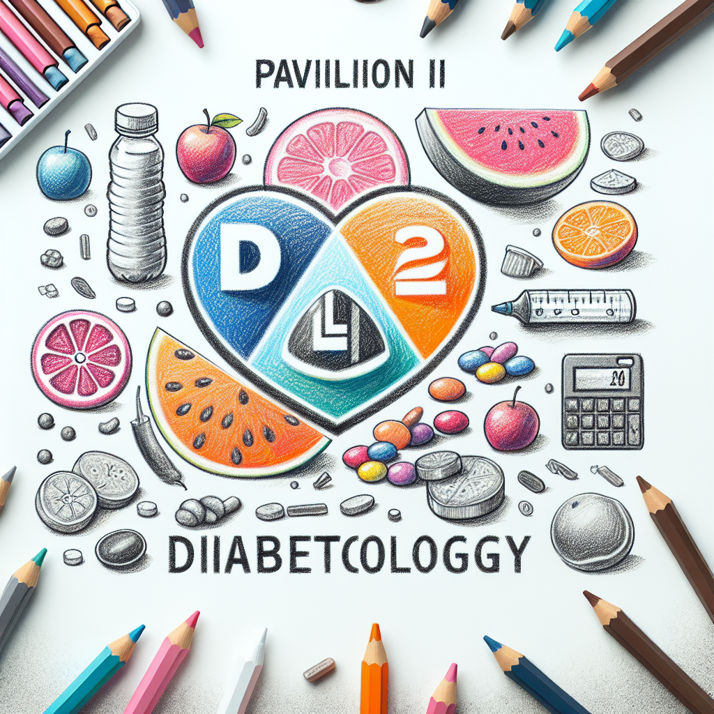 Pastelková ilustrace znázorňující téma: Diabetologie