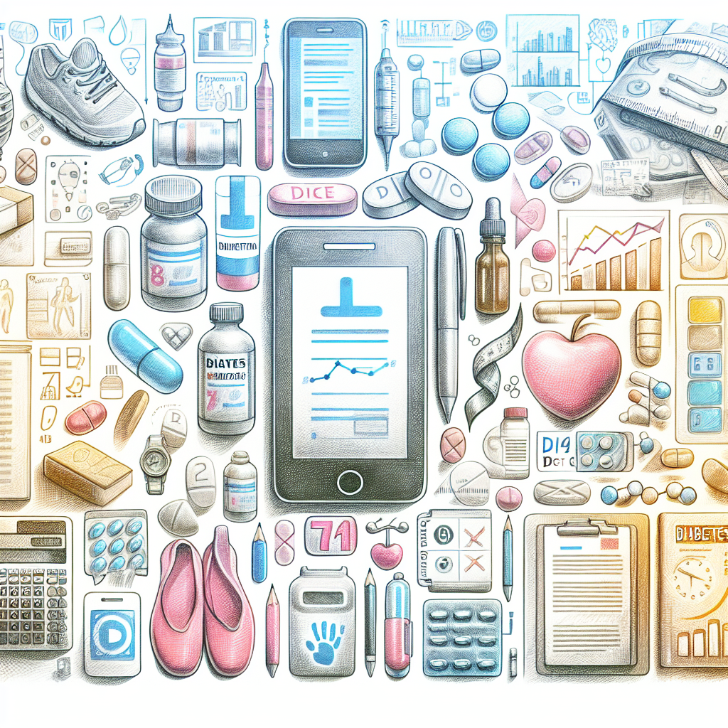 Pastelková ilustrace znázorňující téma: Diabetes