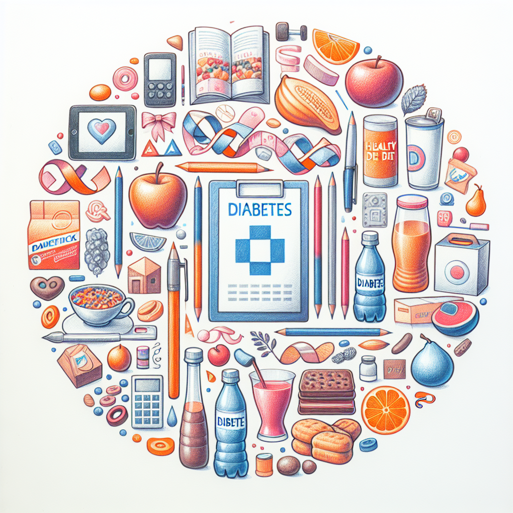 Pastelková ilustrace znázorňující téma: Dia potraviny