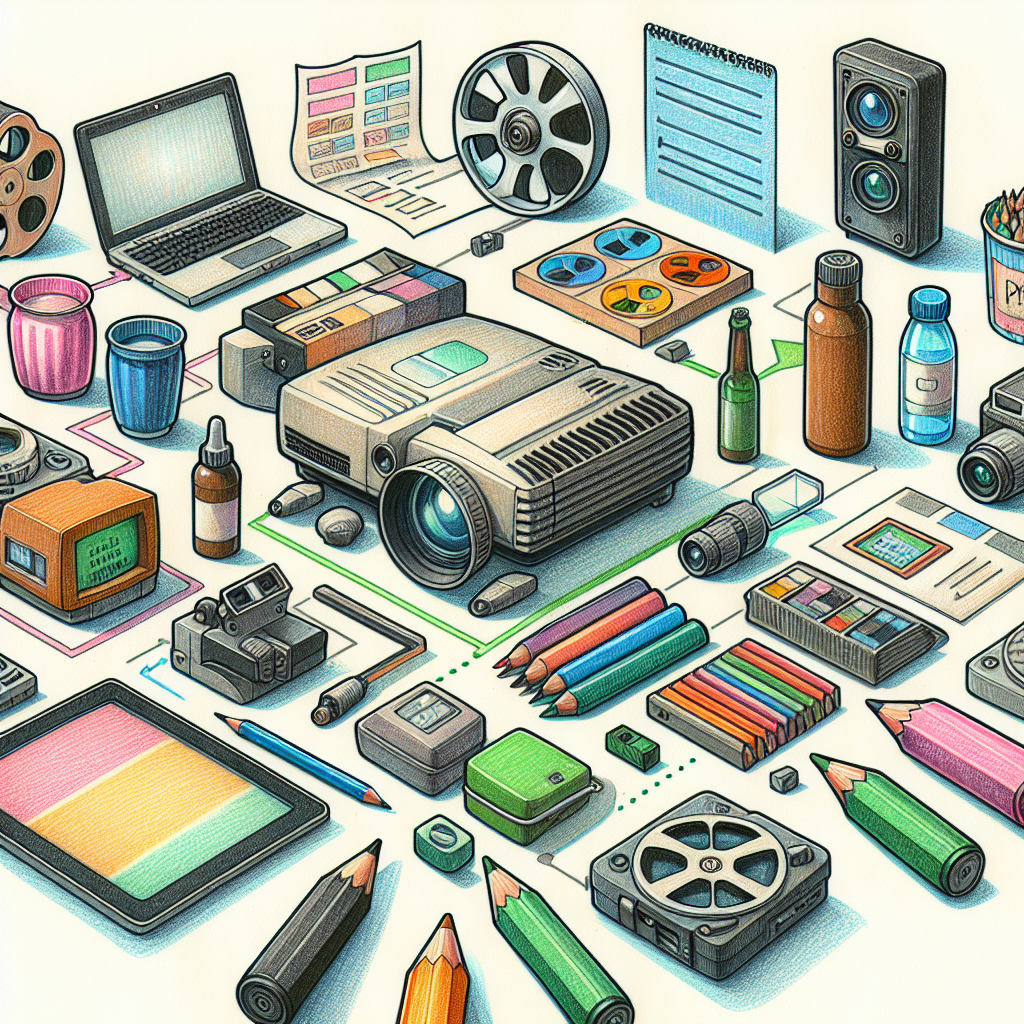Pastelková ilustrace znázorňující téma: Technologie