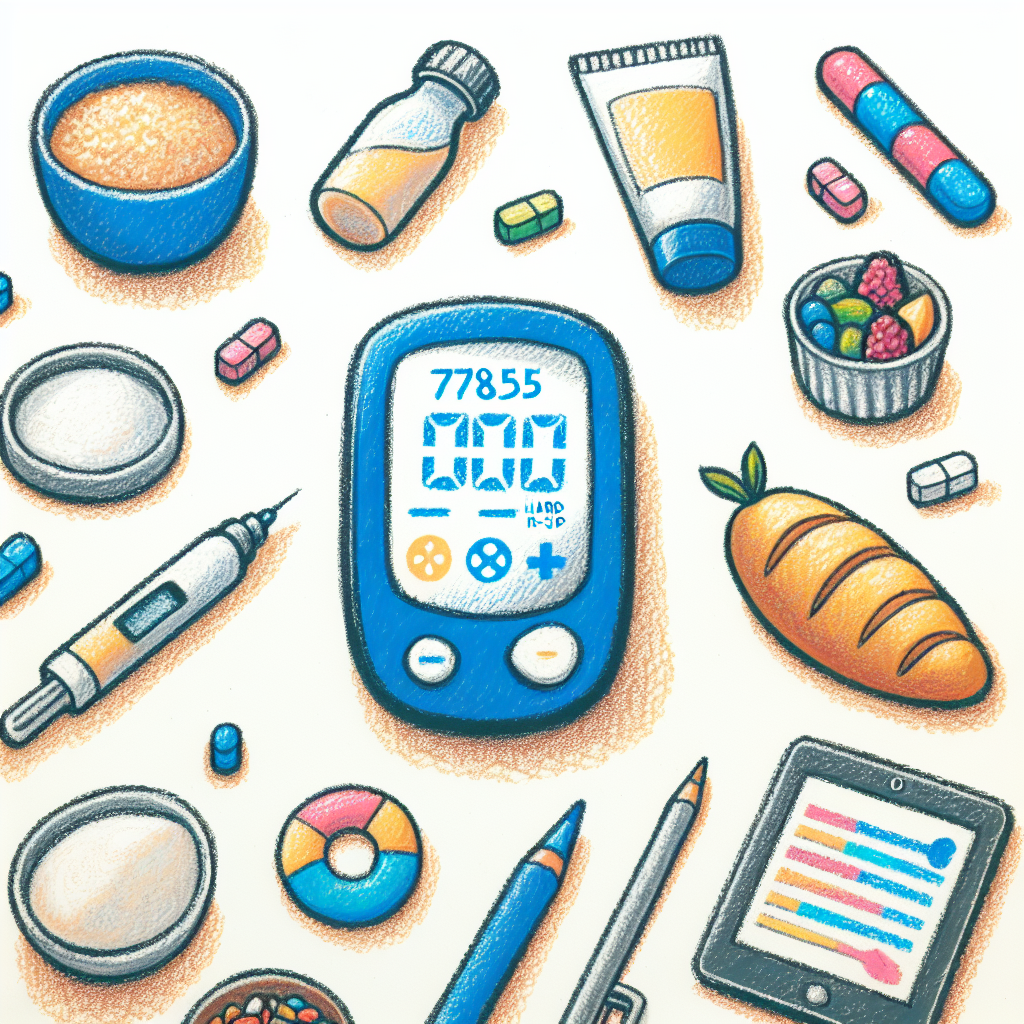 Pastelková ilustrace znázorňující téma: Diabetes