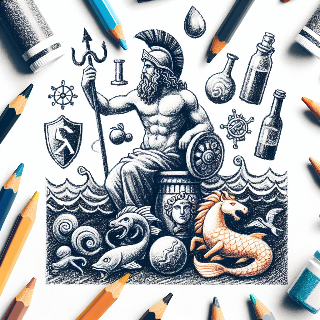Pastelková ilustrace znázorňující téma: Řecká mytologie