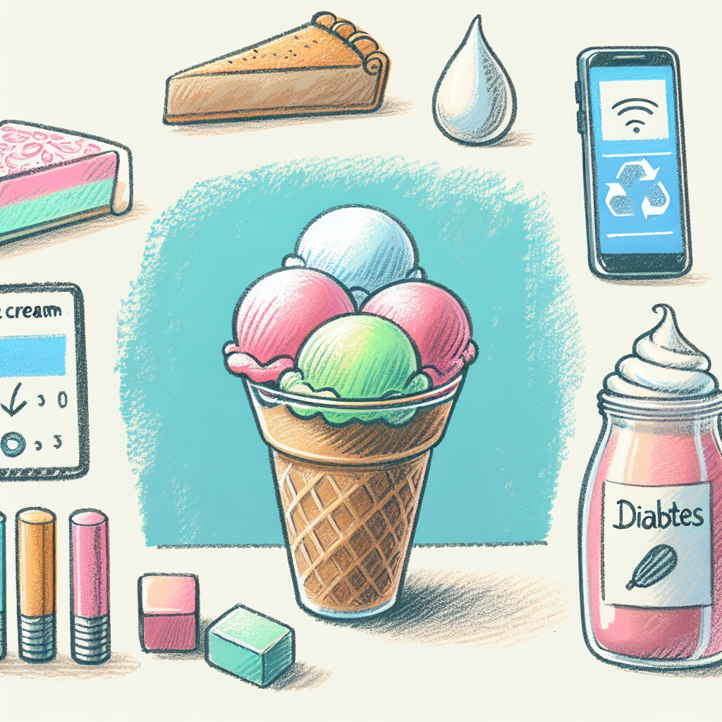 Pastelková ilustrace znázorňující téma: Diabetická strava