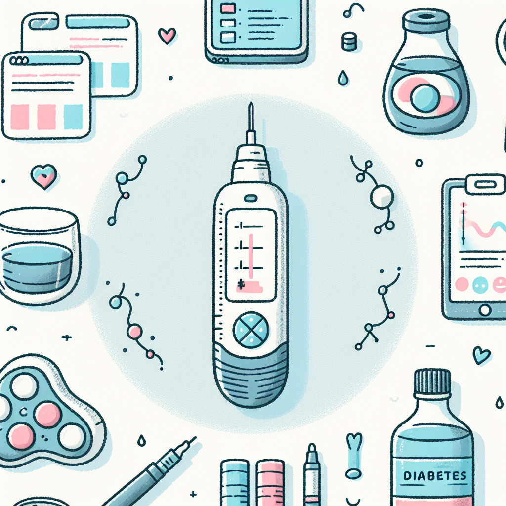 Pastelková ilustrace znázorňující téma: Diabetes a zdraví