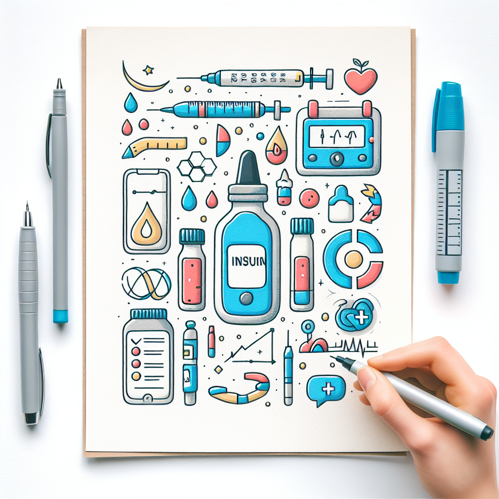 Pastelková ilustrace znázorňující téma: Diabetes