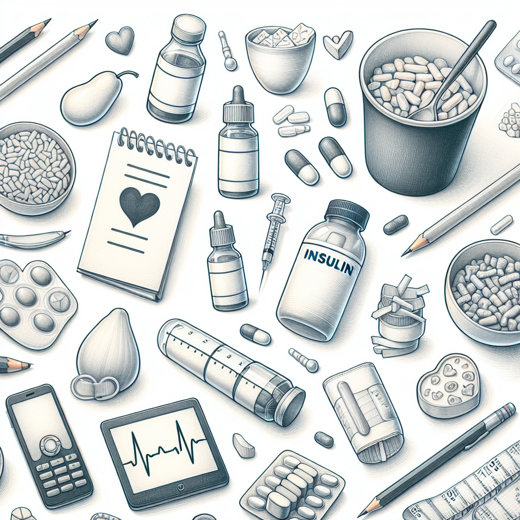 Pastelková ilustrace znázorňující téma: Diabetes