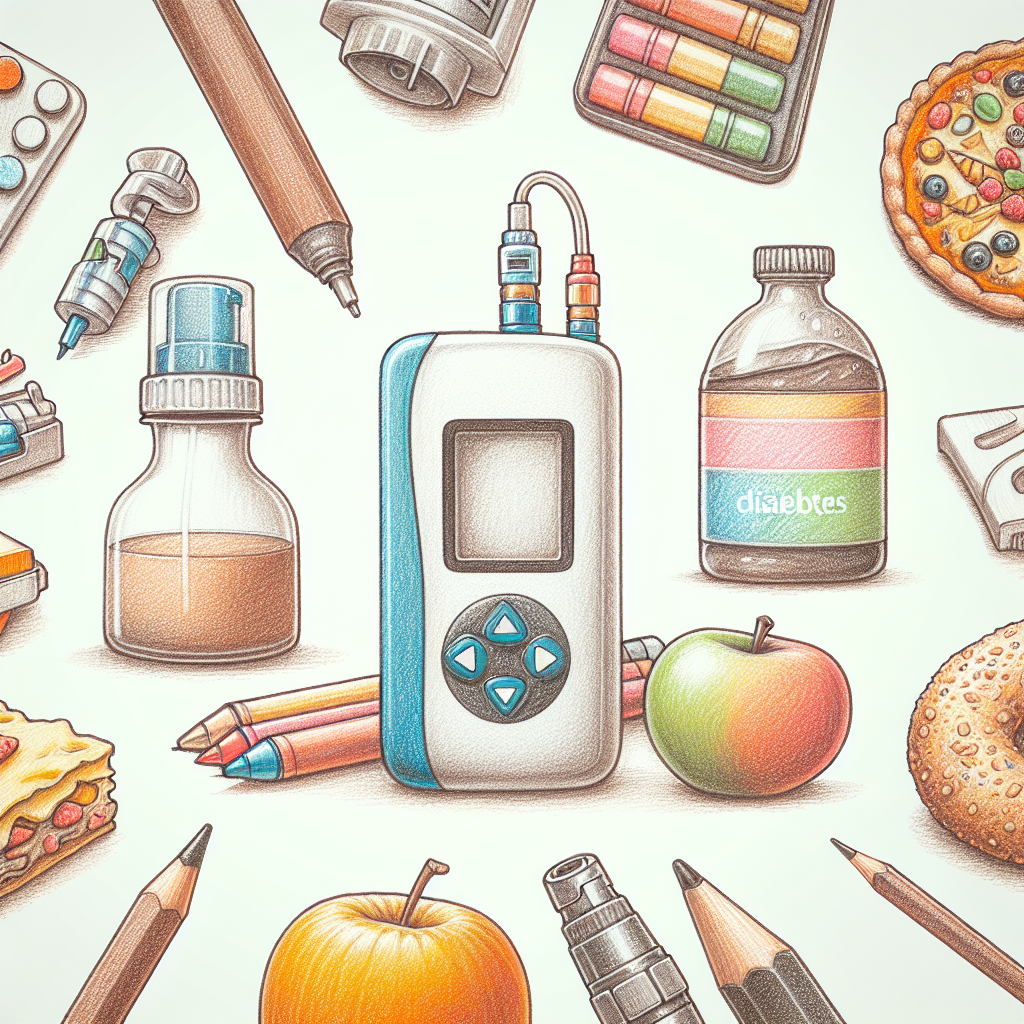 Pastelková ilustrace znázorňující téma: Diabetes