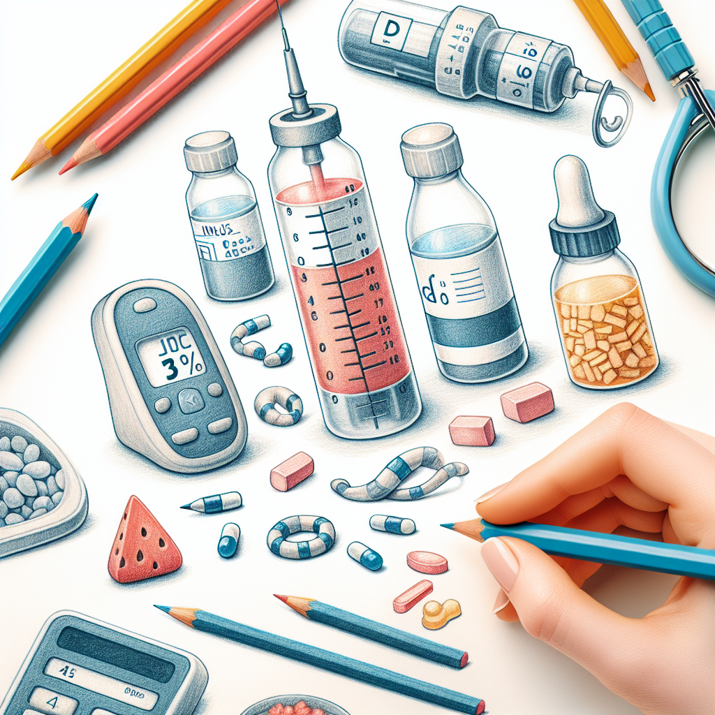 Pastelková ilustrace znázorňující téma: Diabetes