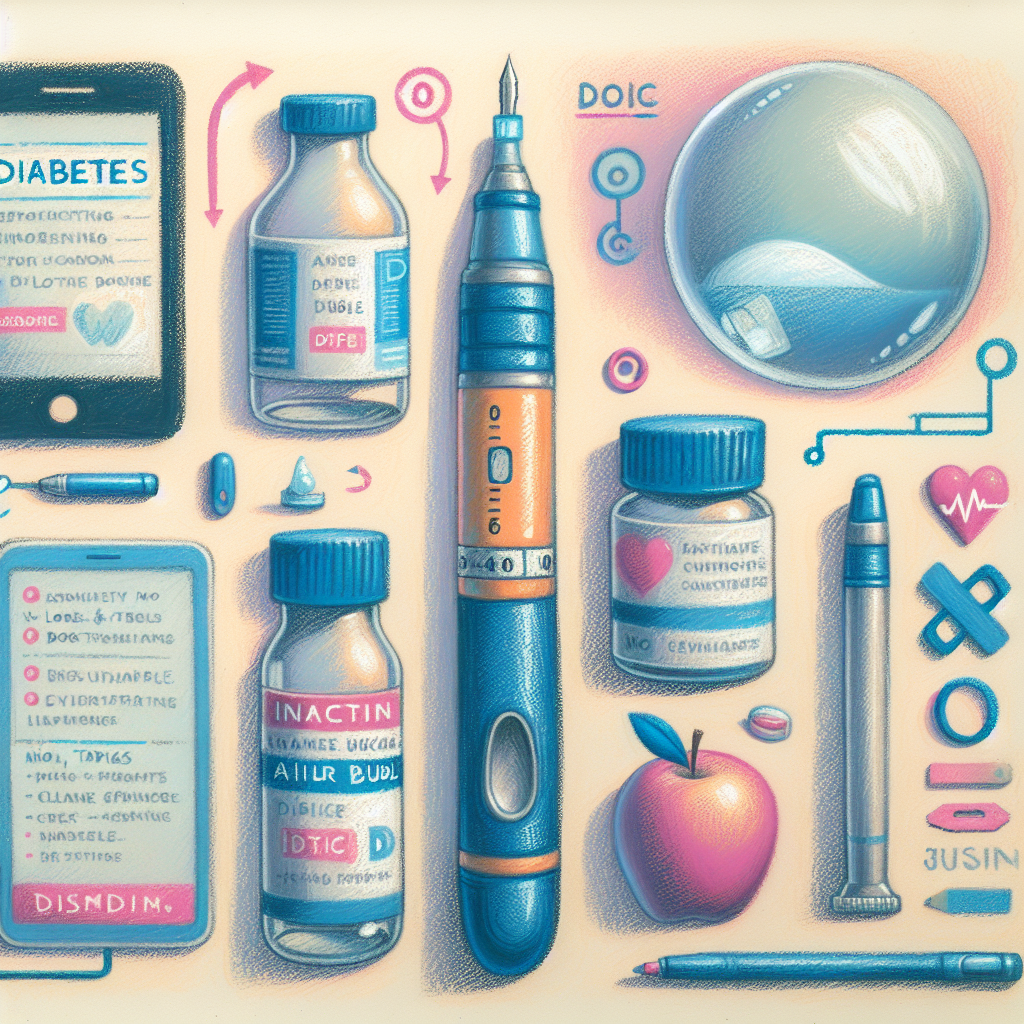 Pastelková ilustrace znázorňující téma: Diabetes