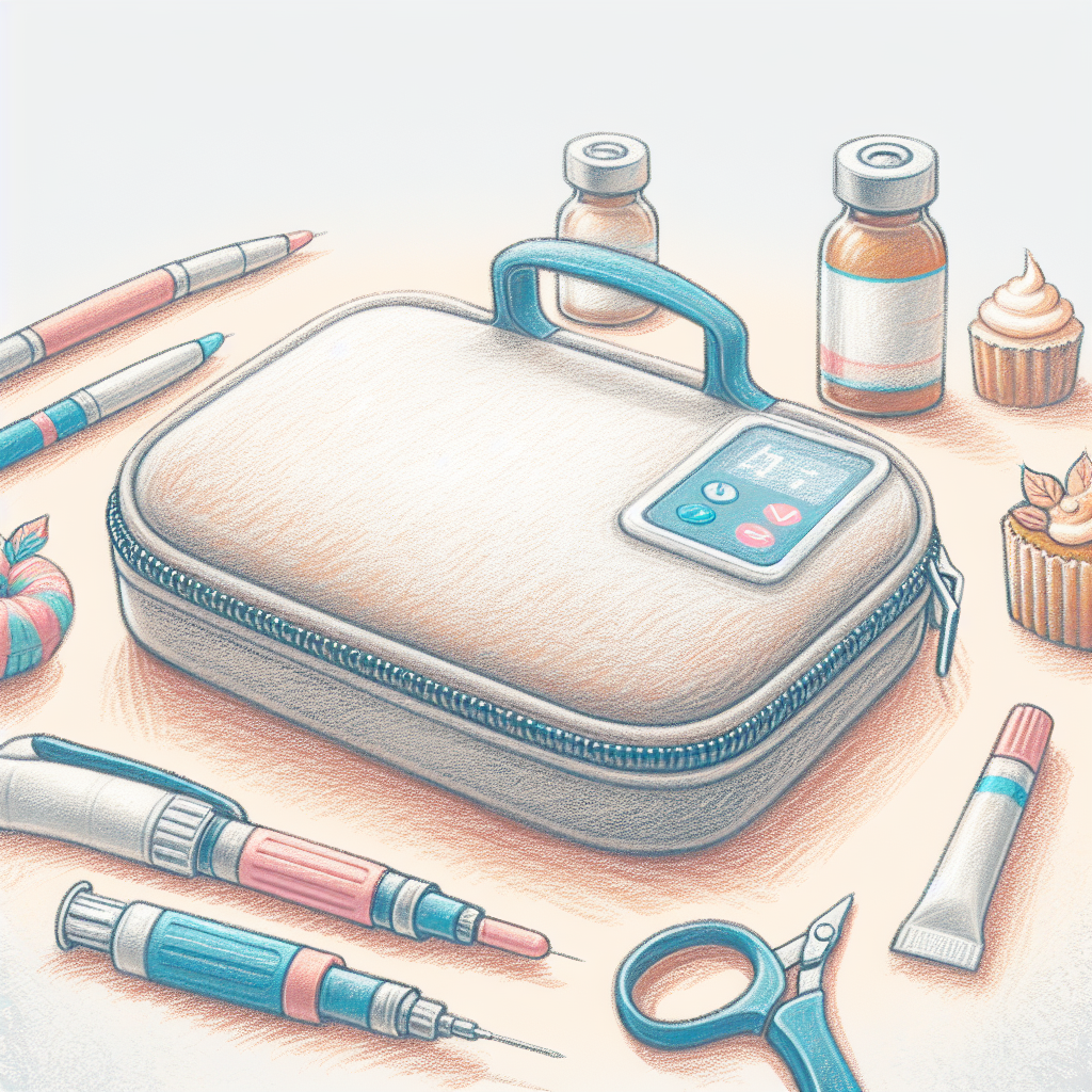 Pastelková ilustrace znázorňující téma: Diabetes