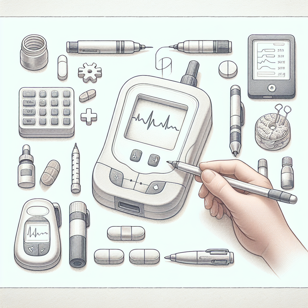 Pastelková ilustrace znázorňující téma: Diabetická péče