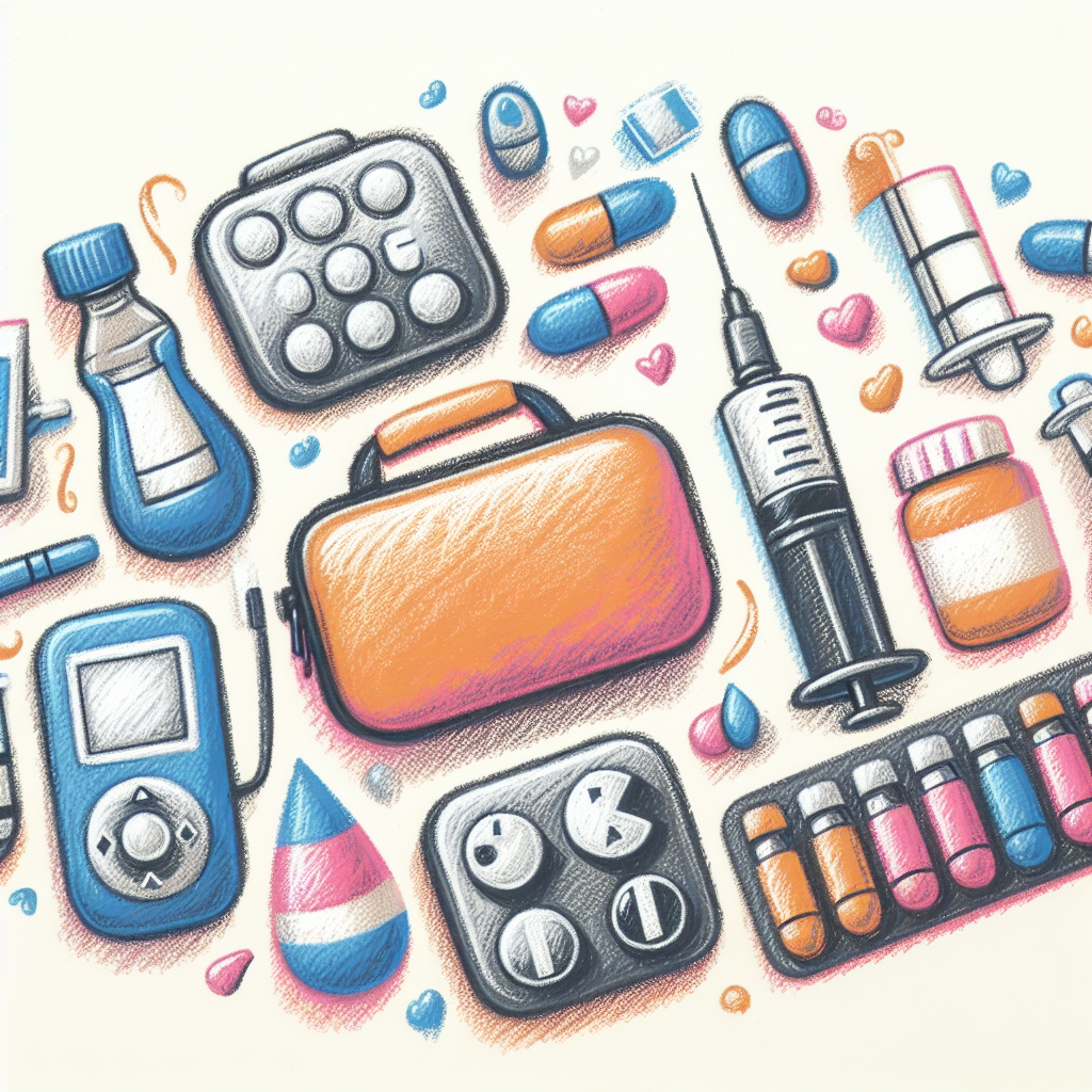 Pastelková ilustrace znázorňující téma: Diabetes a zdraví