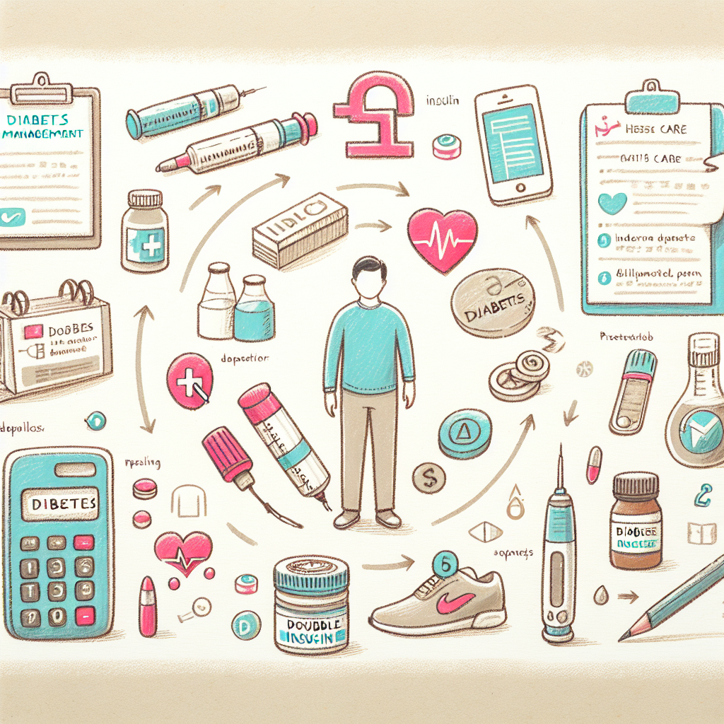 Pastelková ilustrace znázorňující téma: Diabetes