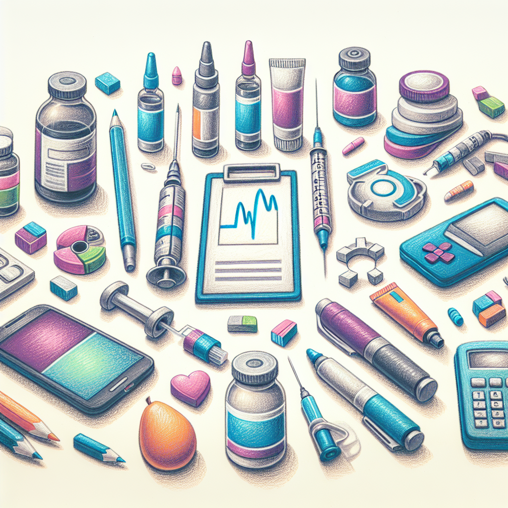 Pastelková ilustrace znázorňující téma: Diabetes