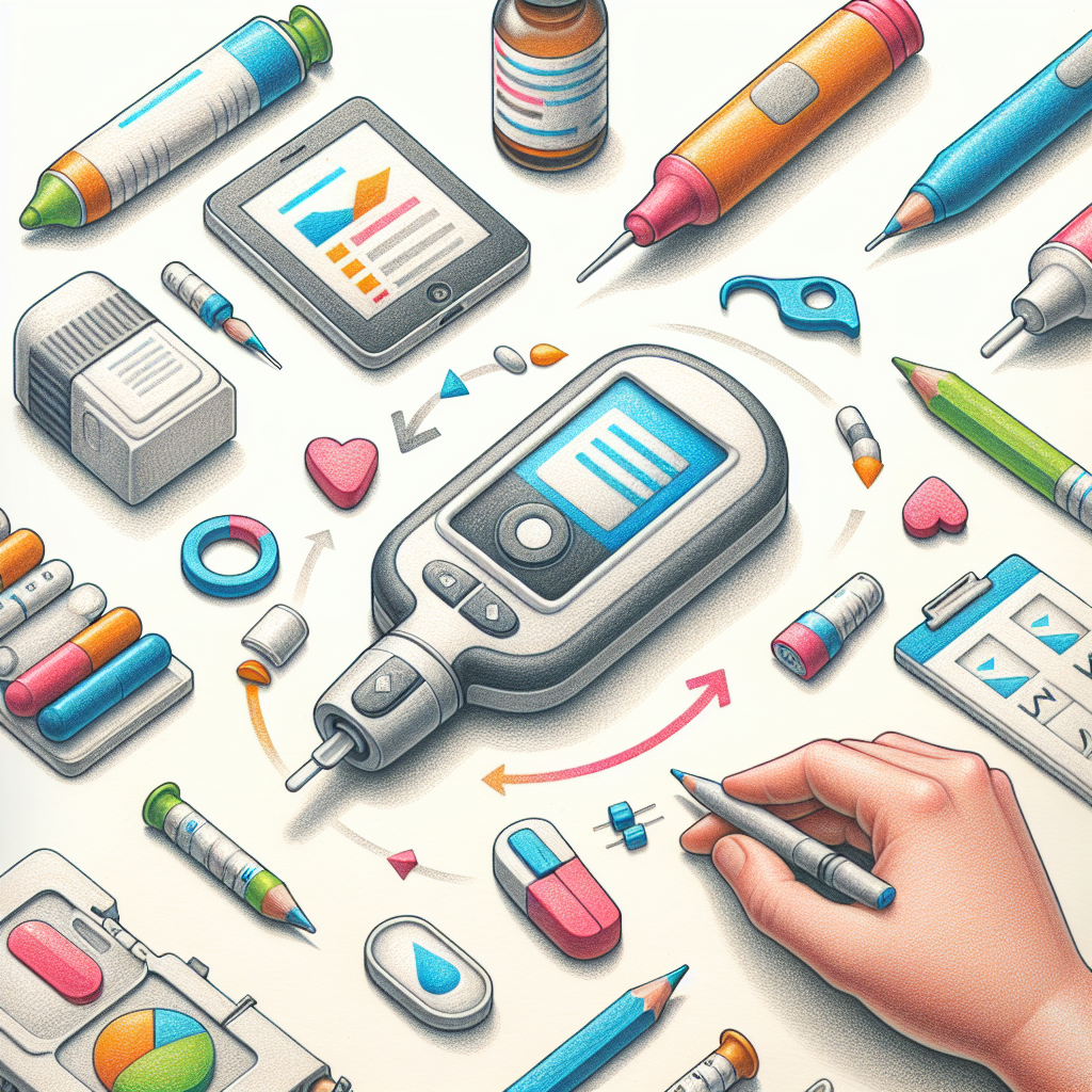 Pastelková ilustrace znázorňující téma: Diabetes