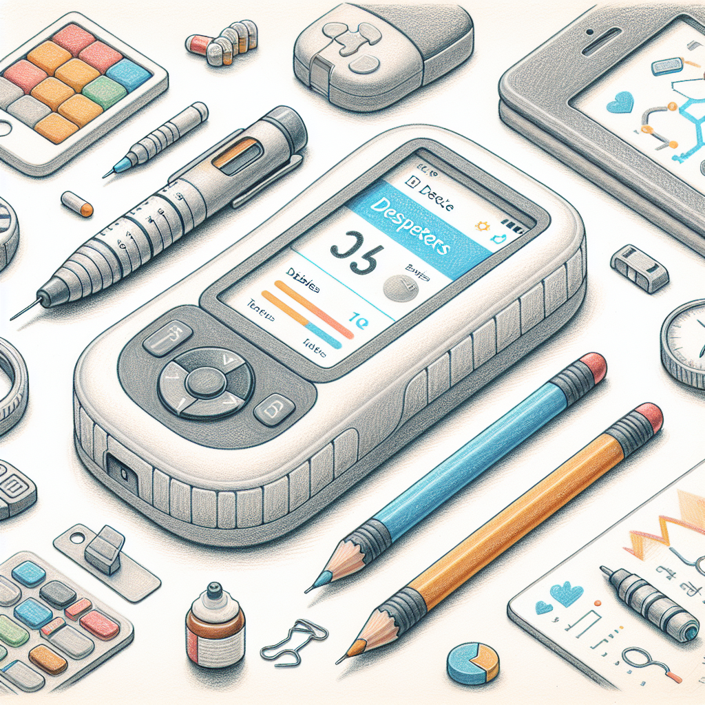 Pastelková ilustrace znázorňující téma: Diabetes