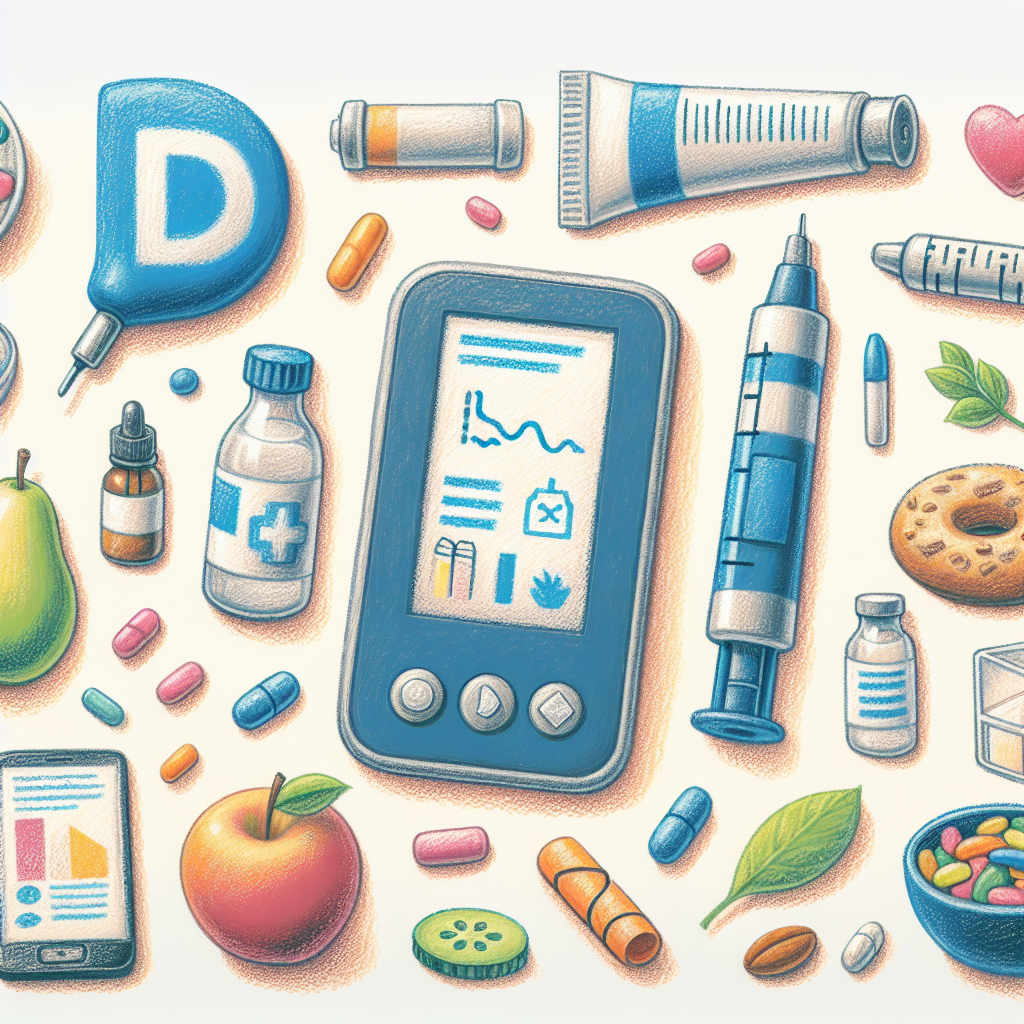Pastelková ilustrace znázorňující téma: Diabetes