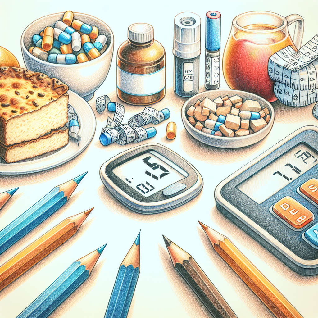 Pastelková ilustrace znázorňující téma: Diabetes