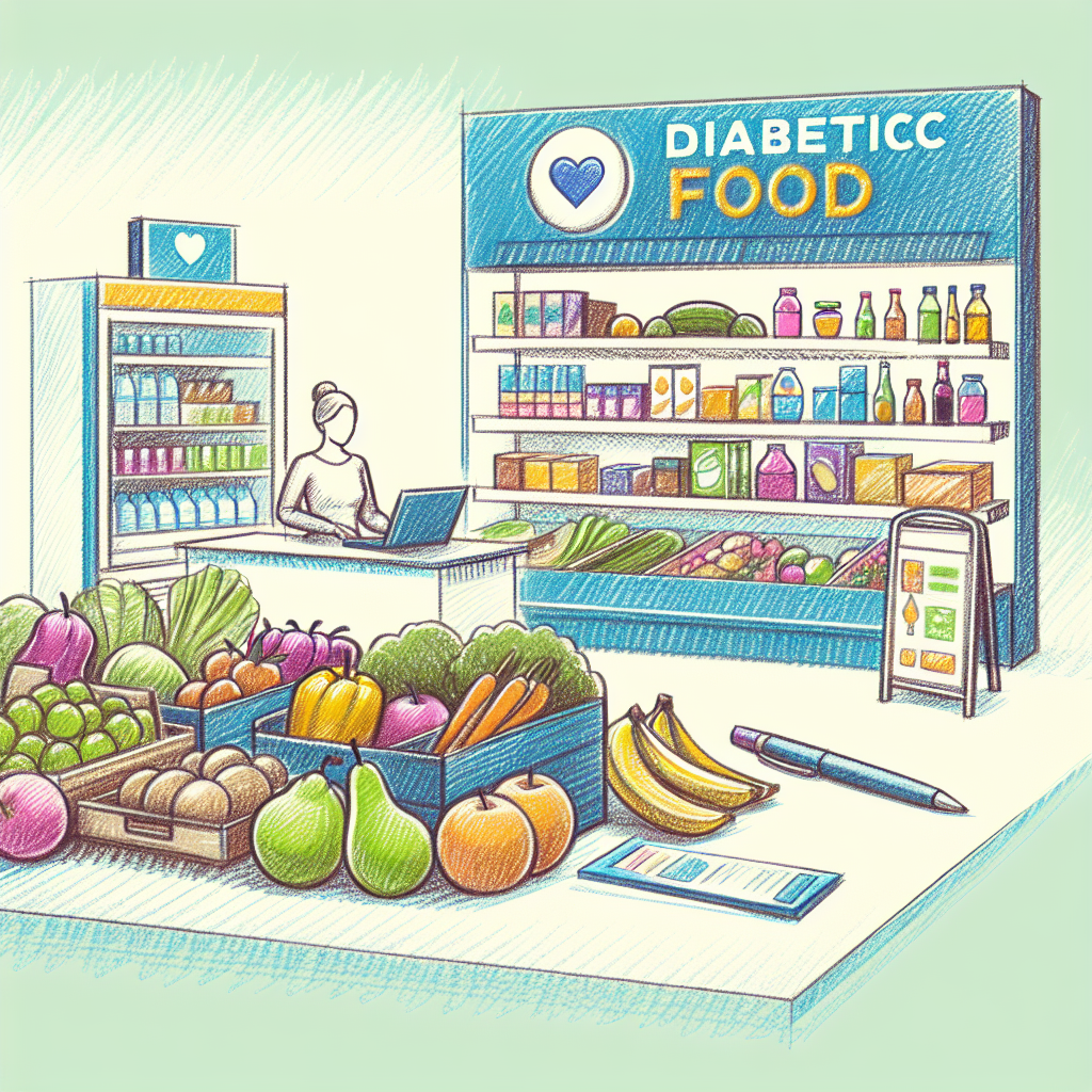 Pastelková ilustrace znázorňující téma: Diabetická dieta